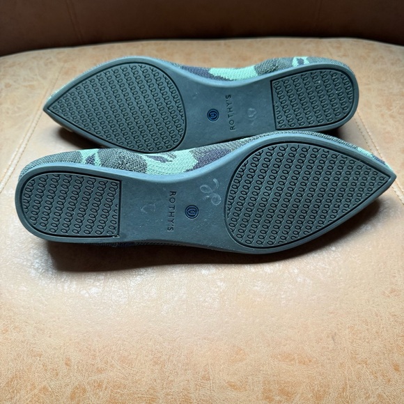 ROTHY’S THE POINT KNIT POINTED TOE FLATS DARK OLIVE GREEN CAMO SIZE 9.5 - Picture 6 of 7